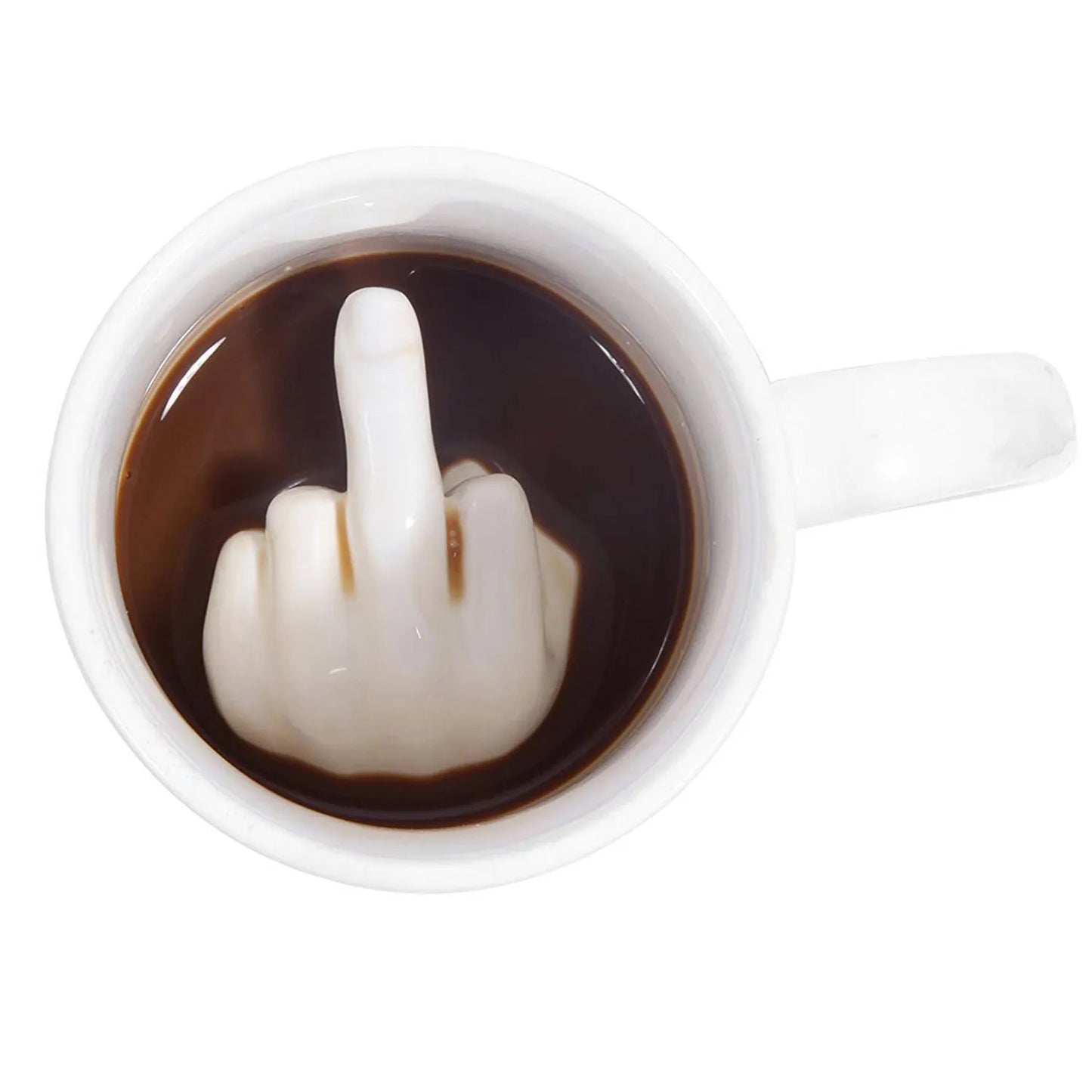 Middle Finger Mug | Ceramic Mug White | Funny Creative Savage Gift Humour Coffee Tea Mug