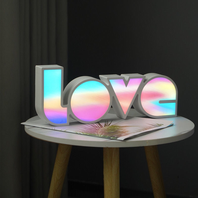 Love Lamp | LED Summer Vibes Rainbow Lamp | Home Decor Mood Lighting Gift